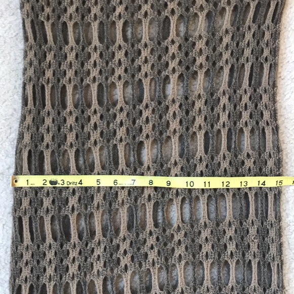 Tan and Taupe Infinity Scarf with Fringe - Picture 11 of 12